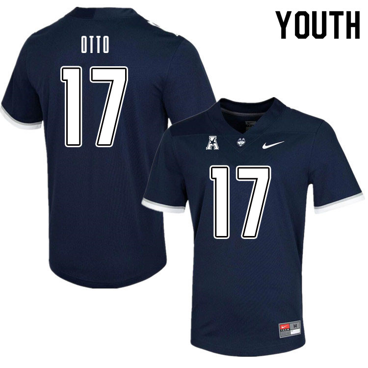 Youth #17 Blake Otto Uconn Huskies College Football Jerseys Sale-Navy - Click Image to Close